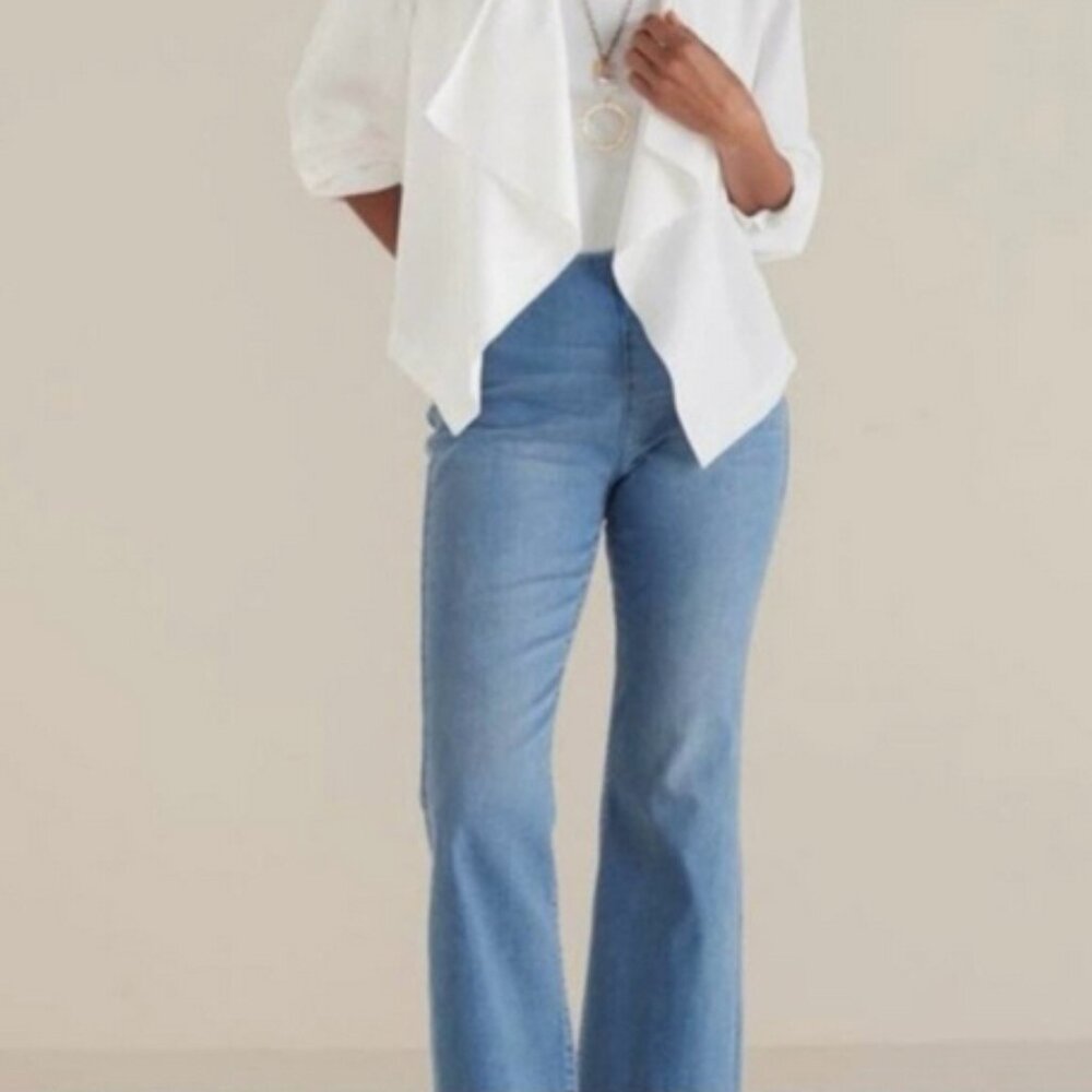NWTS Soft Surroundings Supremely Soft Pull-On denim bootcut jeans size M